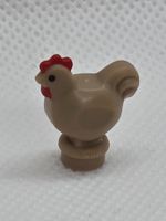 LEGO 95342pb01 Dark Tan Chicken, Narrow Base with Black Eyes