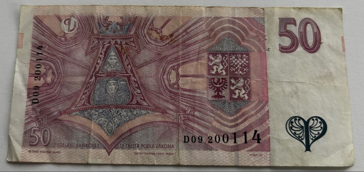Banconote: 50 Korun Tschechoslowakei Banknote, 1997 – Usato da Algetshausen venduto da Carrhard 1