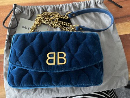 Balenciaga Tasche Samtblau