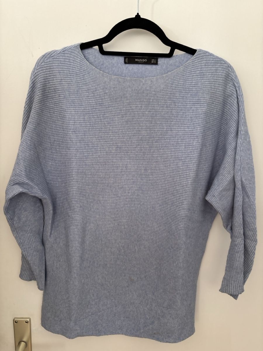 Mango Maglioni & Felpe: Damen Pullover Mango hellblau gerippt  – Nuovo (secondo la descrizione) da Flims Dorf venduto da chauy