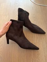 H&M Stiefeletten braun Wildleder Stiefel mit Absatz