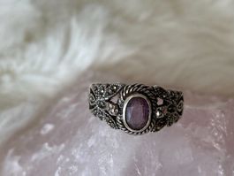 Ring Silber 925 mit lila Stein