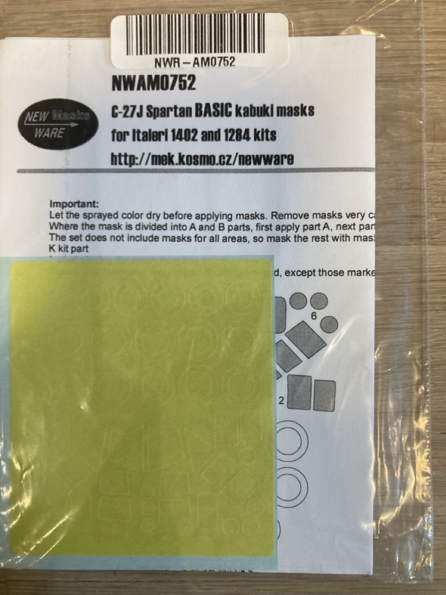 Kit di modellismo & Modellini statici: 1/72 New Ware C-27J Spartan Maske – Nuovo e nell'imballaggio originale da Muttenz venduto da TamiyaFanboy79