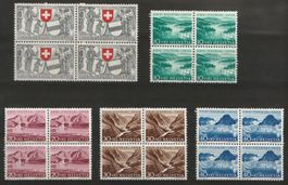 B56-B60 Postfrische Viererblockserie 1952 Kat. 68.-