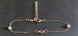 Bracelet doré fin avec pierres de lune - Élégant ✨ reglable