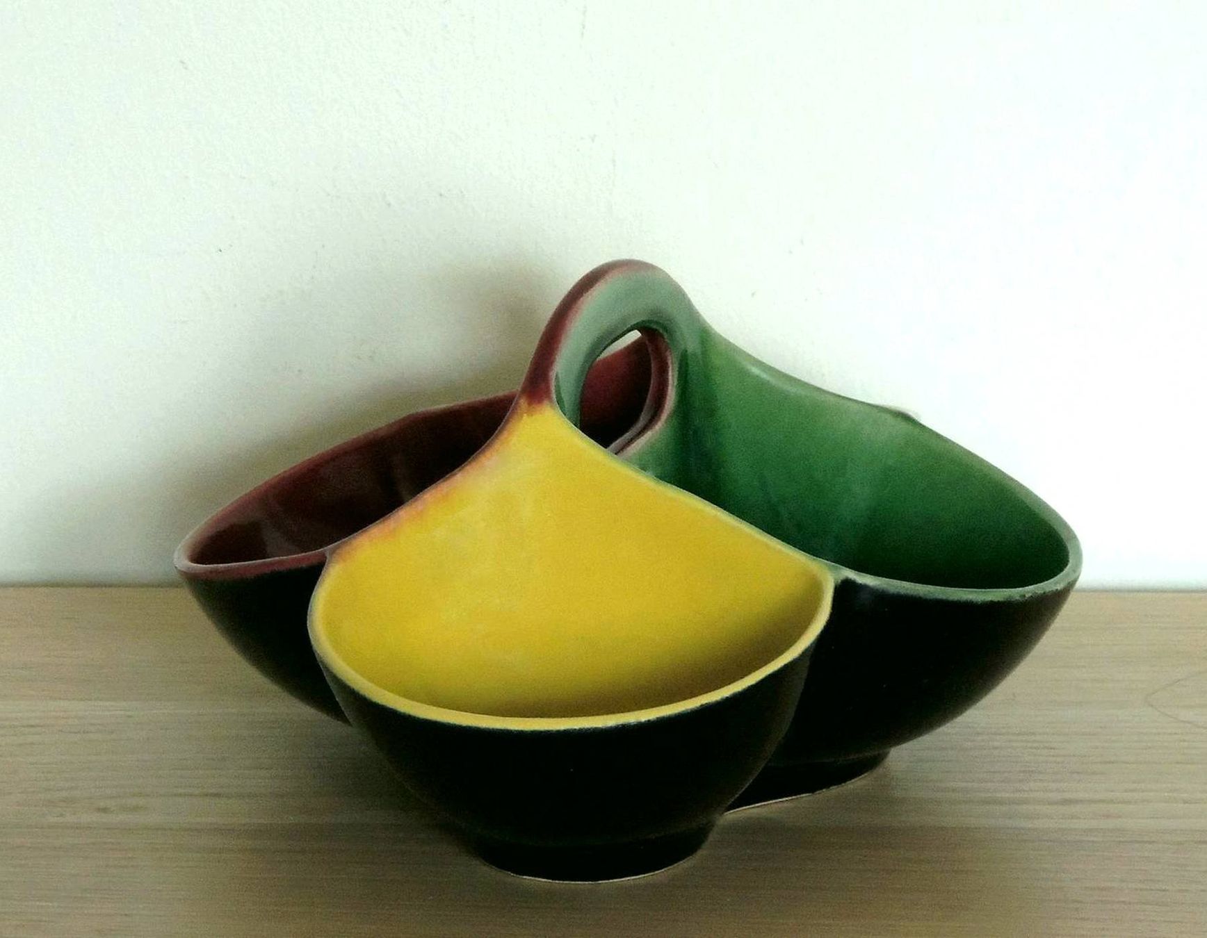 Rössler Piatti di portata: Plat apéritif à compartiments, porcelaine Rössler ?, 1950s – Usato da La Chaux-de-Fonds venduto da Helene2300 5