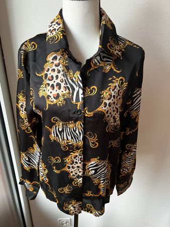 Bluse, Gr. S, neu mit Etikett, Animal-Print, schwarz