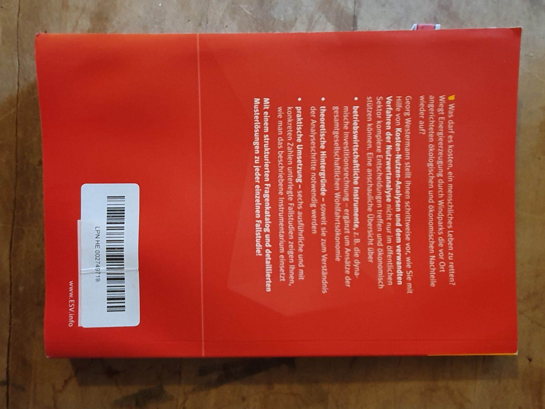 Libri: Kosten-Nutzen-Analyse George Westermann ESV – Usato da Zürich venduto da loosebone 2