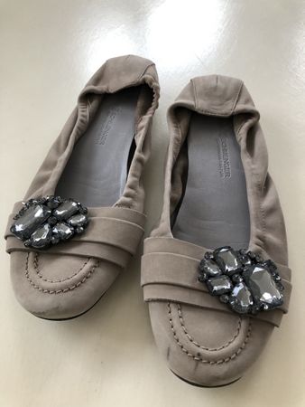 Ballerina mit Steinen, Wildleder, Gr. 38
