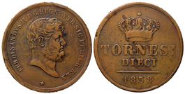 Italien, Napoli, 10 Tornesi 1858