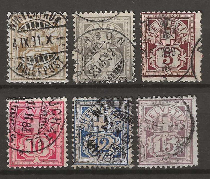 Alle Briefmarken: CH058a - Type chiffre 58a-64a (sans 63a) obl. – Gebraucht aus Trélex von Phil_Albert