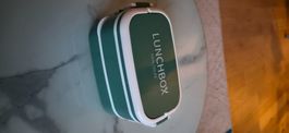 2x Lunchbox grün zwei Ebenen mit Besteck