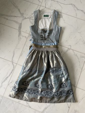 Dirndl Grösse 36, blau-silbrig, super Zustand, Top!