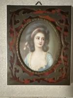Antike Miniatur Marie Antoinette , edler Boulle-Rahmen
