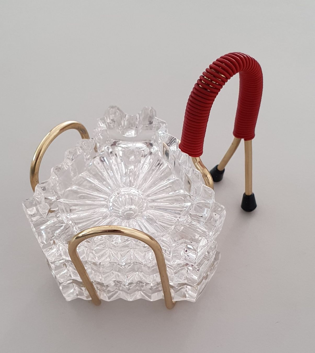 Aschenbecher: Aschenbecher Glas 3er Set mit Halter vintage – Gebraucht aus Kreuzlingen von Rschweiz1 1