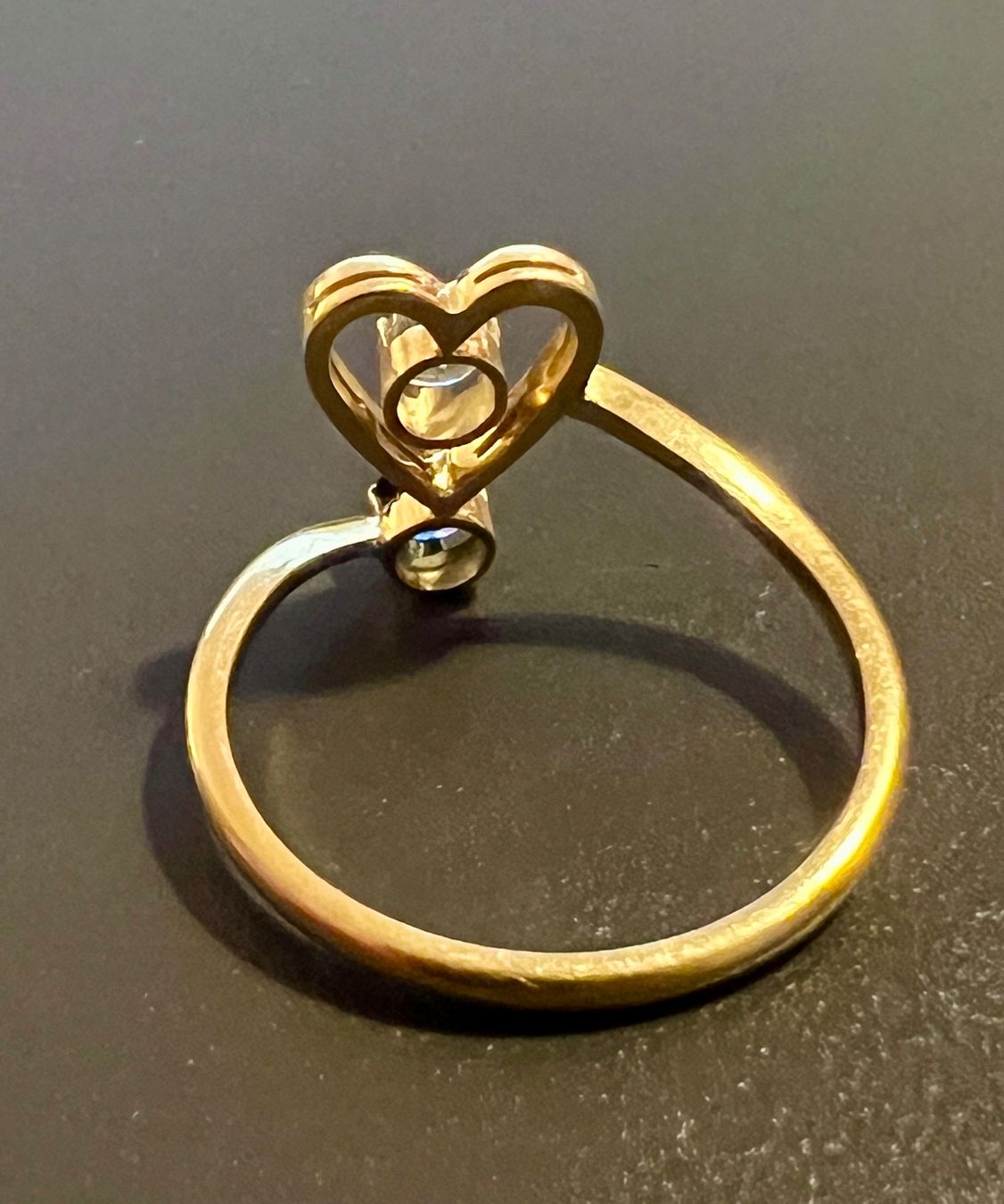 Anelli: Gold-Ring 18K mit Saphir und Herzstein – Usato da Chur venduto da Penting1935 5