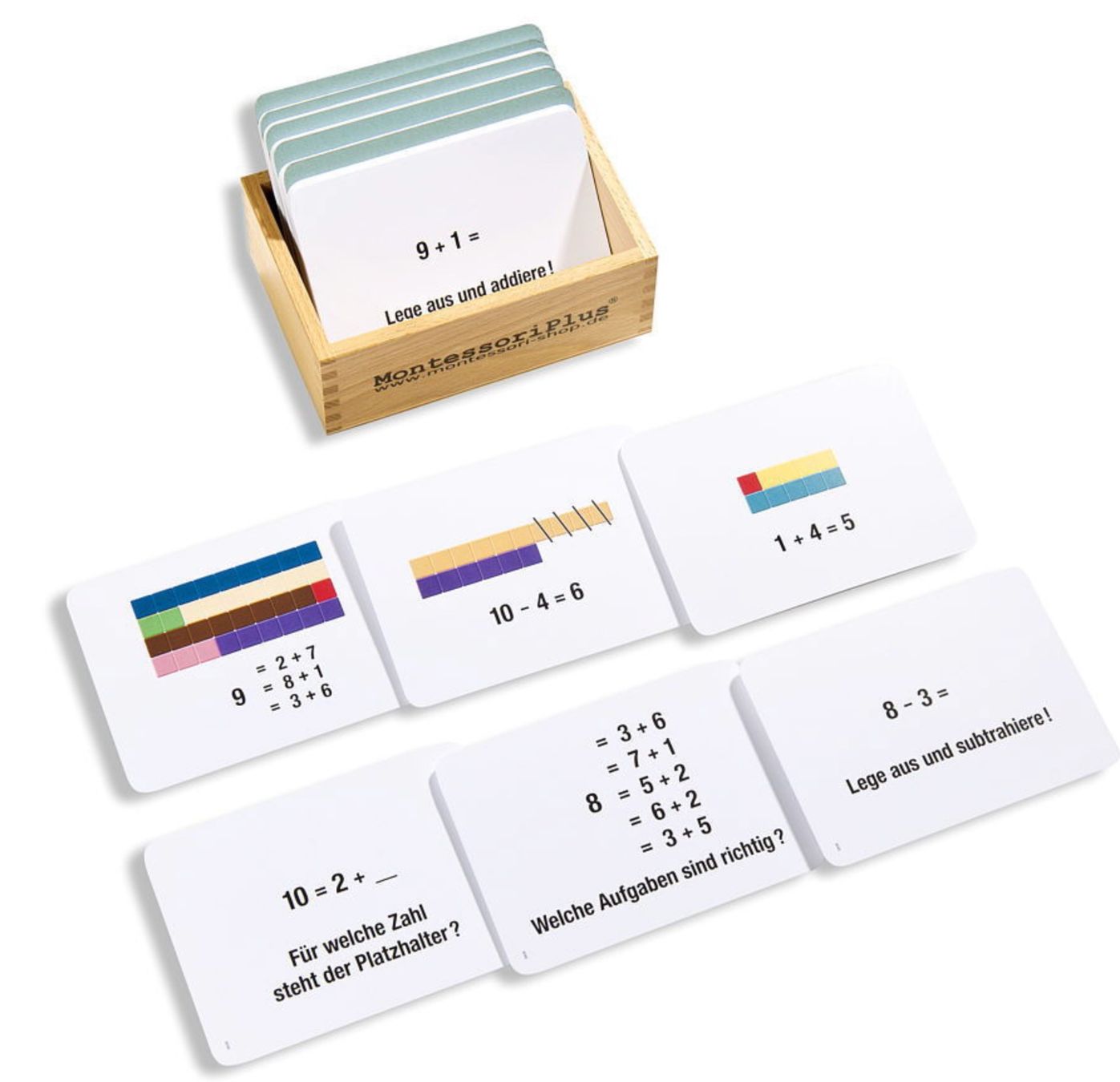 Giochi: Montessori Rechenstäbchen mit 200 Aufgabenkarten. – Usato da Zürich venduto da mikedome 5