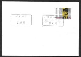Brief Aushilfsstempel 1961 NAX 21.VI.82 (VS)