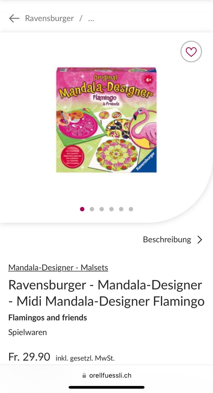 Kit bricolage: Ravensburger - Mandala-Designer Flamingo – Usato da Zollikon venduto da Krenapf 3