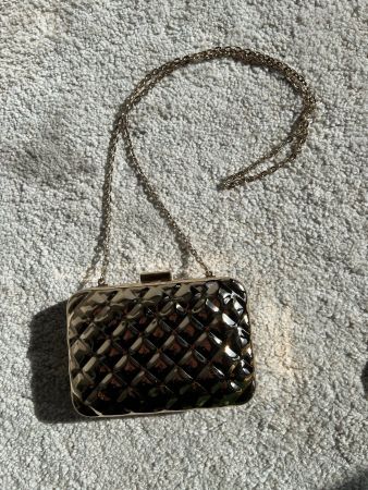 Superbe pochette dorée effet matelassé/chocolat H&M neuve