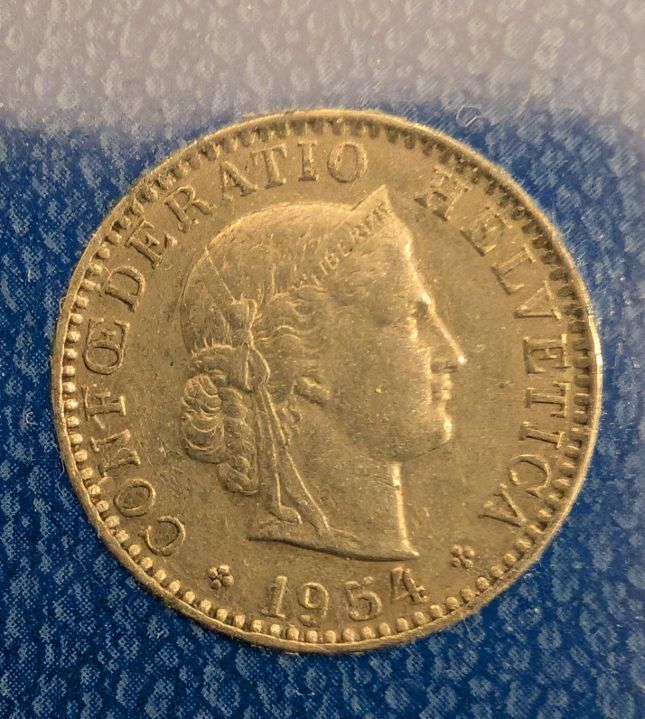 Tutti le monete: 20 Rappen 1954 – Usato da Arch venduto da coinsandmore