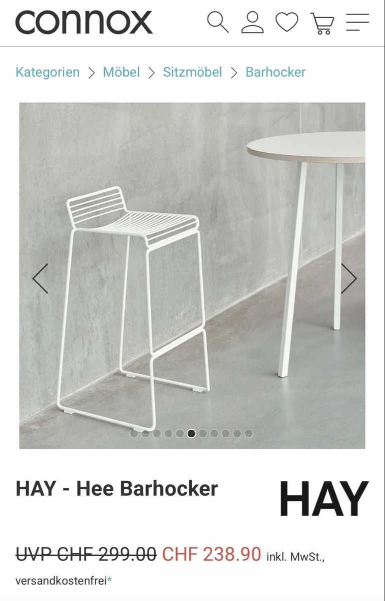 Hay Sgabelli: HAY Hee Barhocker hoch hellgrau – Nuovo (secondo la descrizione) da Rüschlikon venduto da christin500 4