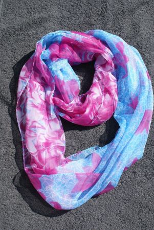 Foulard/Schlaufenschal mit Blumen NEU