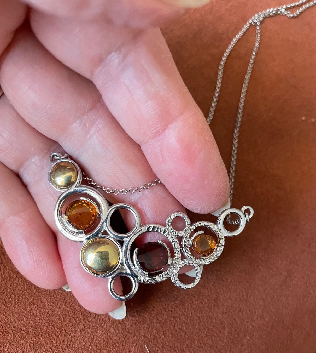 Catenine: Collier Silber und Bernstein plus Silber Armreif – Nuovo e nell'imballaggio originale da Ebikon venduto da elischka 2