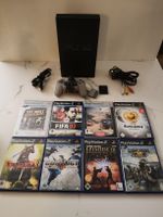 Playstation 2 (PS2) Konsole mit 8 Spiele, Top Zustand!