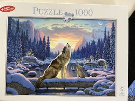 1000 Teile Puzzle Wolf Familie Winter