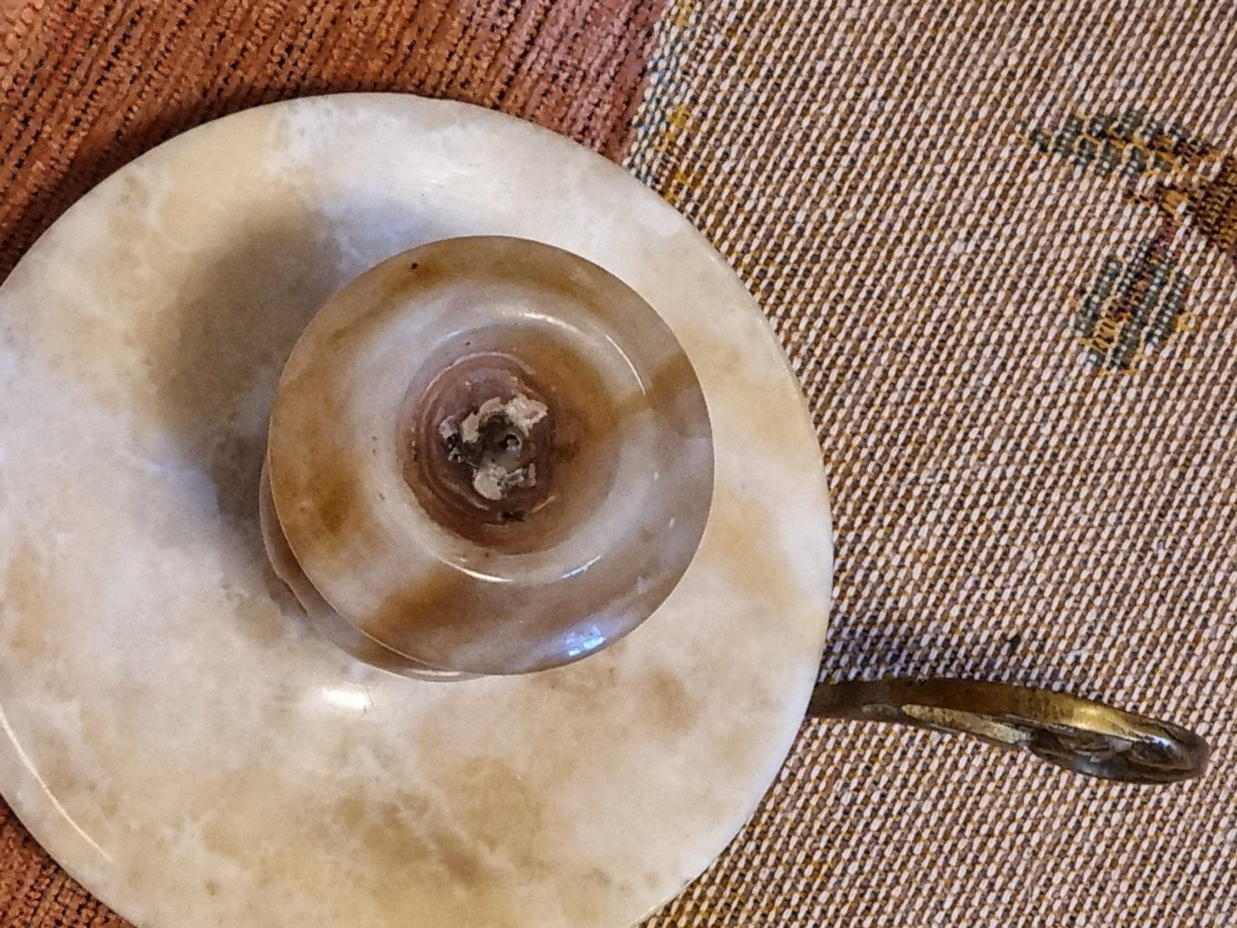 Portacandele: Vintage Onyx Kerzenhalter Marmor Stein Messing – Usato da Scharnachtal venduto da devin03 7