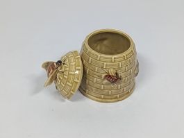 Sucrier brun-jaune à motif abeille
