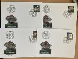 Schweiz 1997 Satz Ersttagsbriefe Pro Patria Kulturgüter