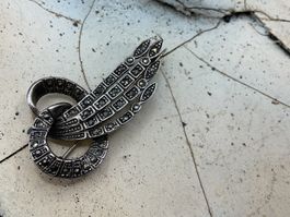 Vintage Brosche Sterlingsilber mit Markasiten