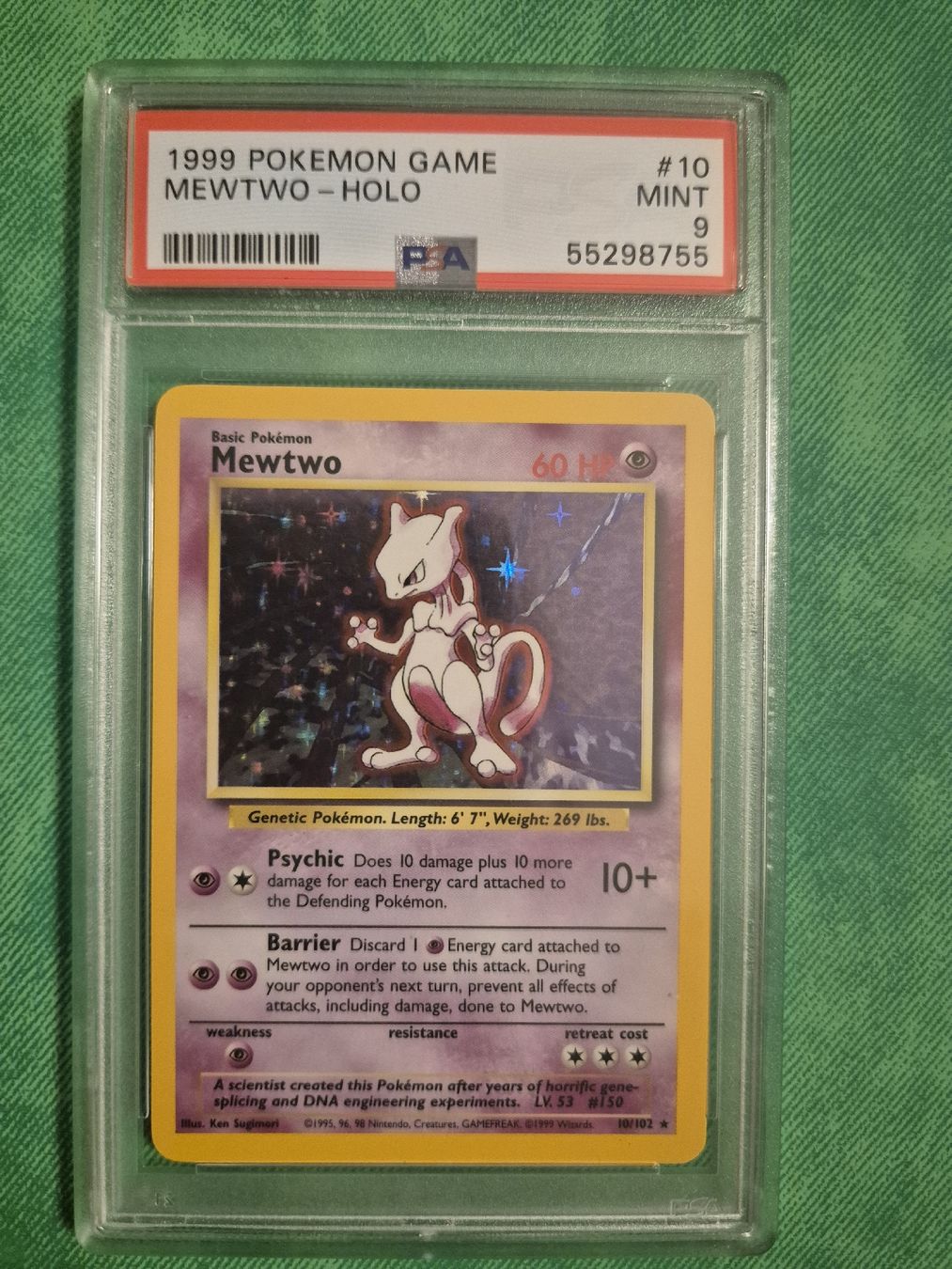 Pokémon Carte collezionabili: 1999 Pokemon Mewtwo Holo PSA 9 – Nuovo (secondo la descrizione) da Goldswil venduto da Duba203