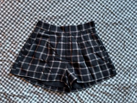 Stylish Checkered High-Waisted Shorts, S/M