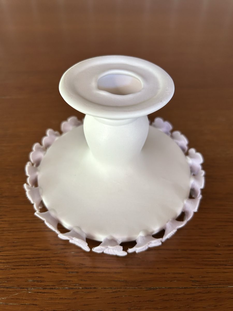 Servierplatten: Etagère mini - weiss mit lila Blümchenrand – Gebraucht aus Riniken von einfach-so 3