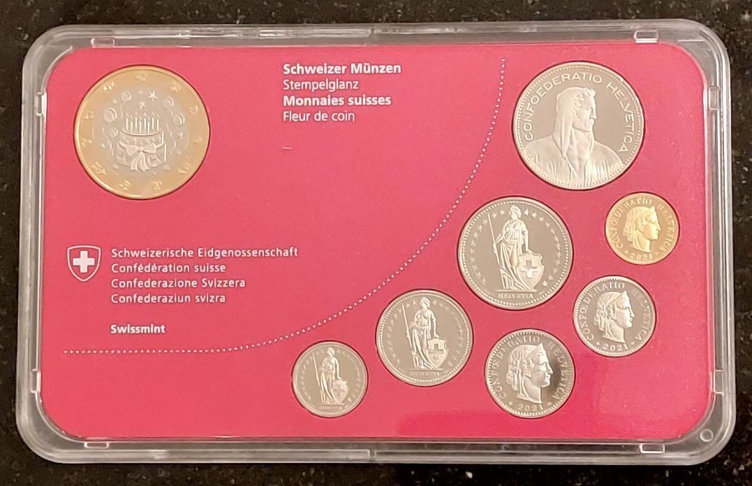 Tutti le monete: Geburtstagmünzsatz Schweiz 2021 stgl – Nuovo (secondo la descrizione) da Arch venduto da moneyswiss 3