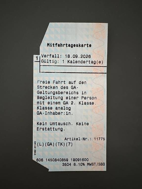 Biglietti: Mitfahrtageskarte – Nuovo (secondo la descrizione) da Wettingen venduto da Kastenfrosch
