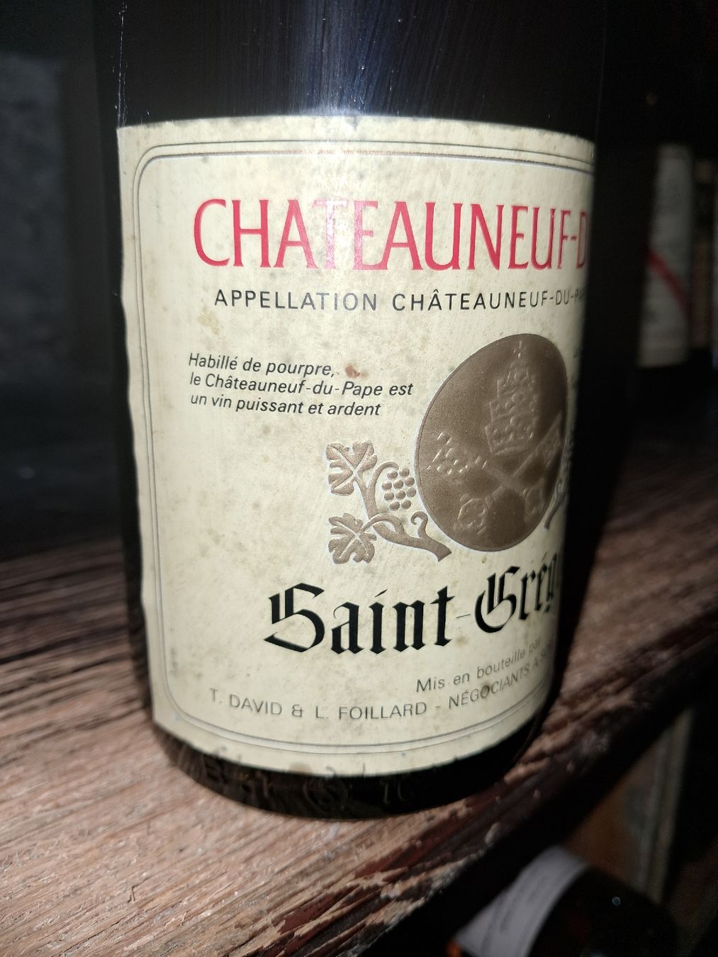 Wein: Châteauneuf-du-Pape Saint Grégoire 1979 – Neu und originalverpackt aus Le locle von juliensaran 2