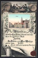 Grusskarten-AK Zerbst, Markt im Passepar