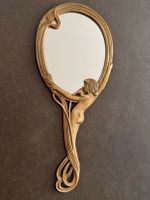 Wunderschöner Vintage Jugendstil Hand Spiegel aus Messing