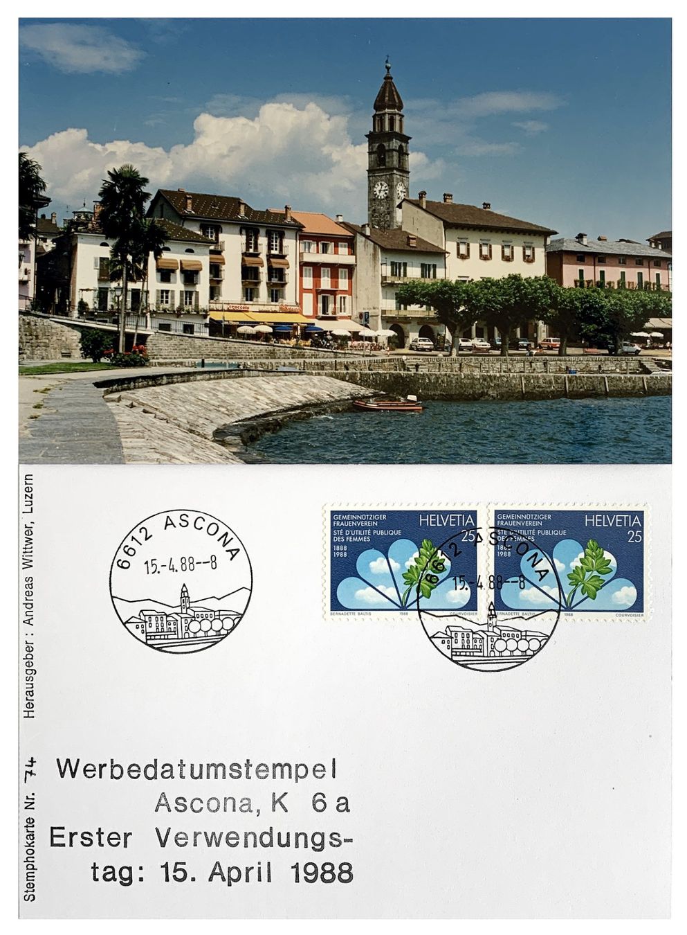 Cartoline postali: Ascona Lago Maggiore Ticino Post Ersttag Werbedatumstempel – Nuovo (secondo la descrizione) da Bern venduto da AWiBe