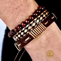Lederarmbänder Herren 12er Set – Perlen Boho Sommer