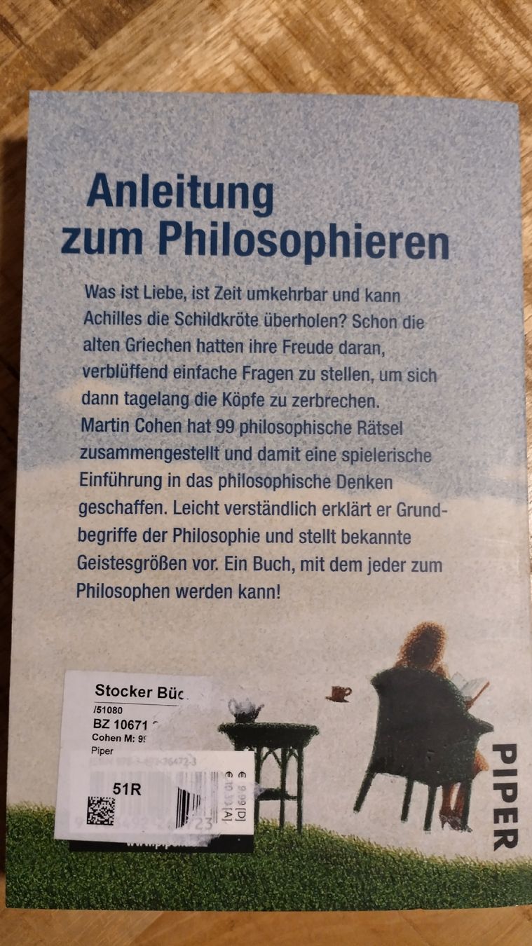 Libri: 99 philosophische Rätsel – Nuovo (secondo la descrizione) da Menznau venduto da khold82 1