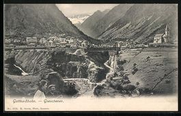 Goeschenen, Gotthardbahn, Leute am Ortsr