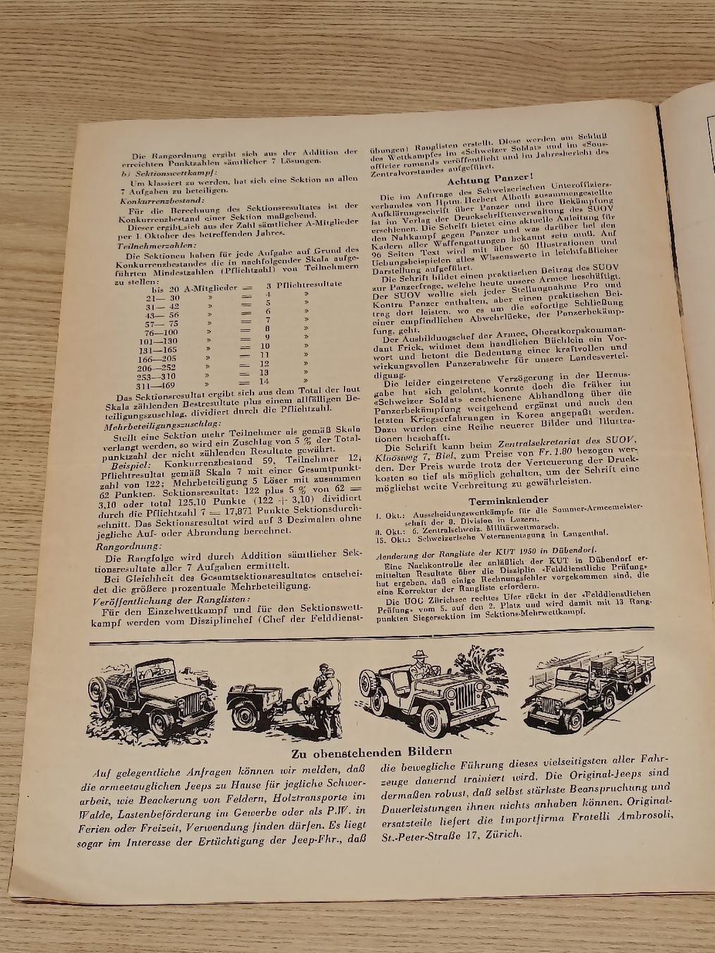 Riviste & Magazine: Wehrzeitung / Der Schweizer Soldat Ausgabe 1950 – Usato da Brugg AG venduto da Ente015 7