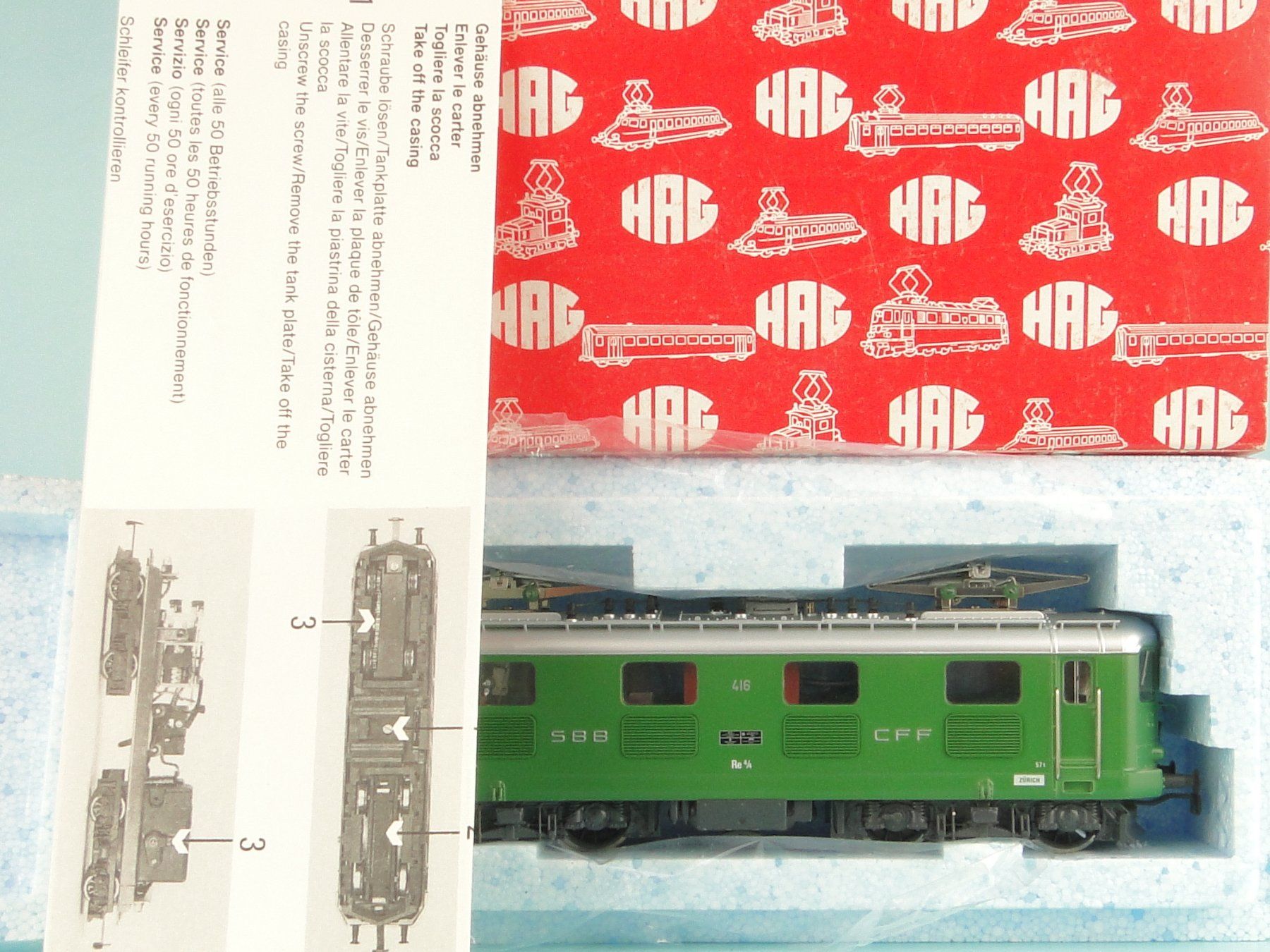 Hag Modellini di ferrovie: HAG 236 SBB Re 4/4, Lindengrün – Usato da Bülach venduto da cann11 8