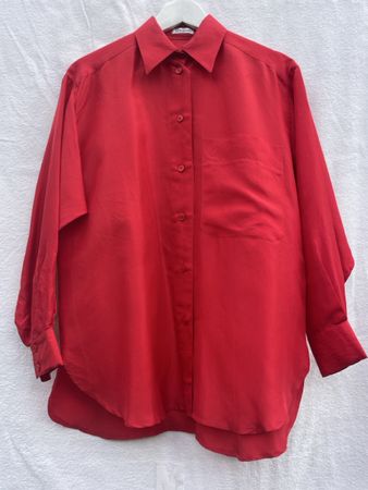 Chemise Betty Barclay rouge taille 40 vintage 100% 