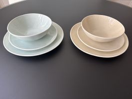 Butlers Geschirr Set 6-teilig beige und hellblau neuwertig